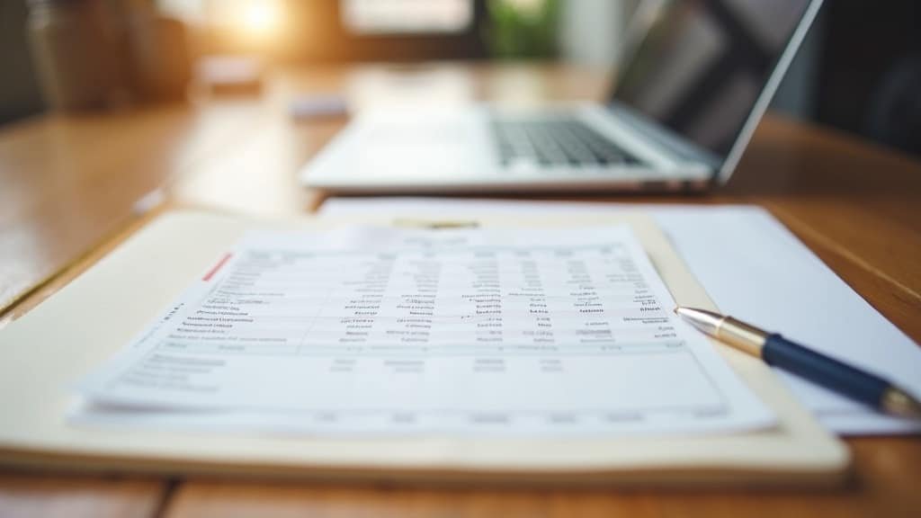 A parent organizing tutoring invoices and an ESA approval letter at a desk