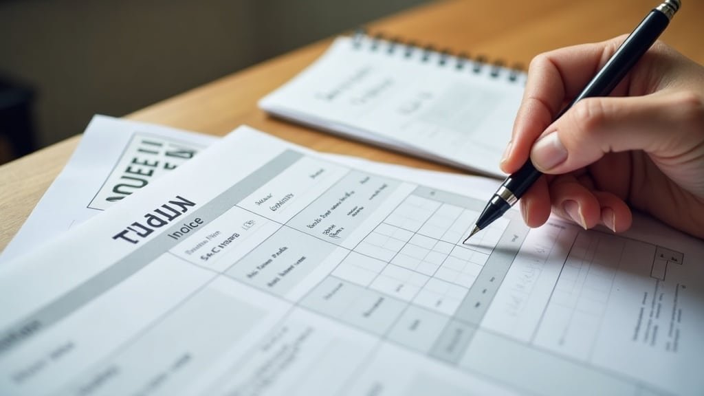 Arizona ESA Tutoring Reimbursement: Invoice Requirements + Example 2 An itemized tutoring invoice and a folder of receipts on a desk