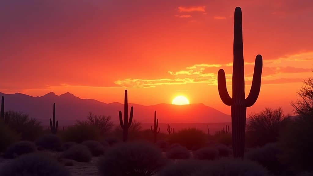 Arizona ESA Tutoring Reimbursement: Invoice Requirements + Example 1 Arizona Sonoran desert with saguaro cacti at sunset