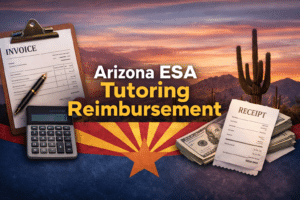 Arizona ESA tutoring reimbursement invoice requirements and proof of payment example banner