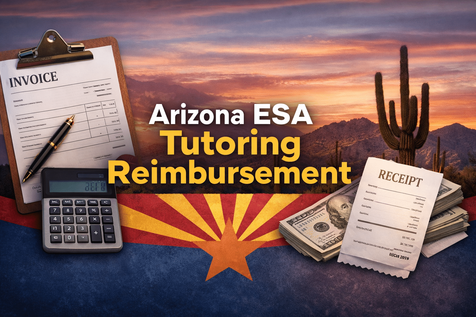 Arizona ESA tutoring reimbursement invoice requirements and proof of payment example banner
