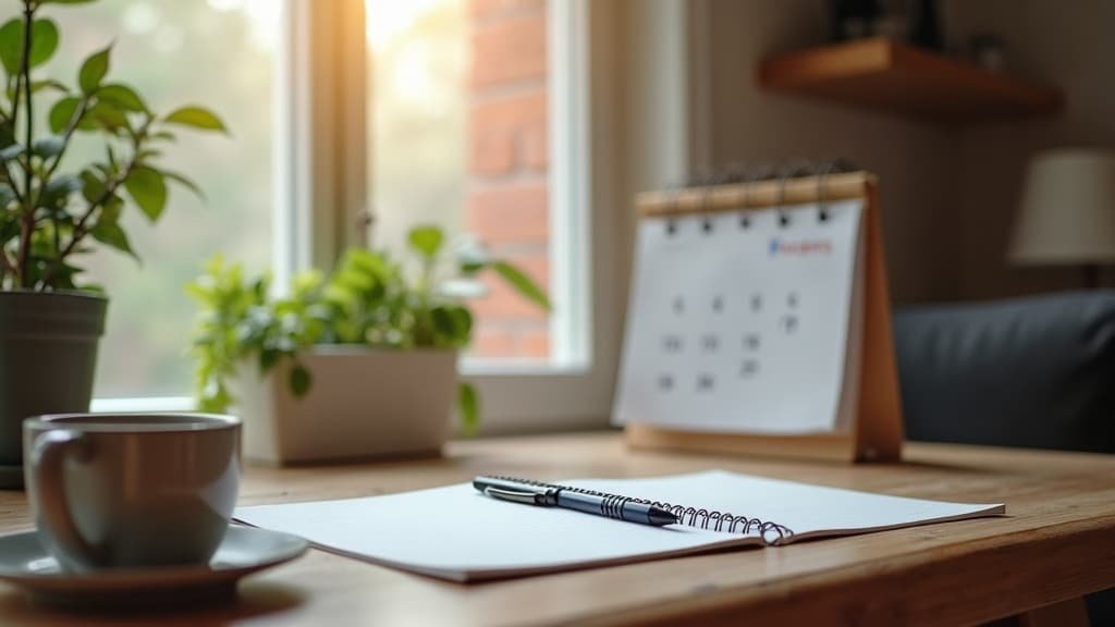 How Often Should You Reassess French Progress in a Homeschool Setting? 2 A French progress journal and a calendar on a home desk