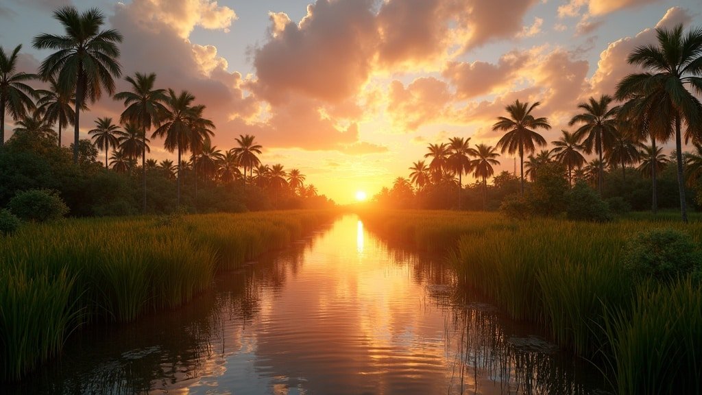 Florida PEP Scholarship 2025–26 Award Amounts (By County) 1 Florida Everglades wetlands with palm trees at sunset