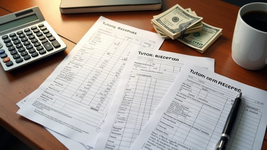 How ESA Families Pay for French or Spanish Tutoring Without the Marketplace (2026) 1 Tutoring reimbursement receipts, a calculator, cash and coffee on a desk