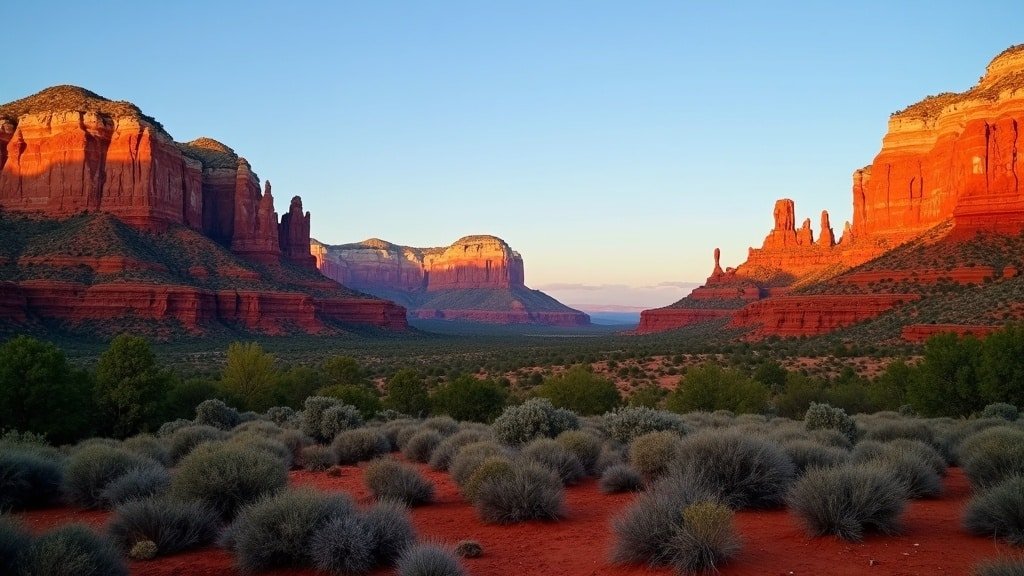 Sedona Arizona red rock canyon landscape at golden hour