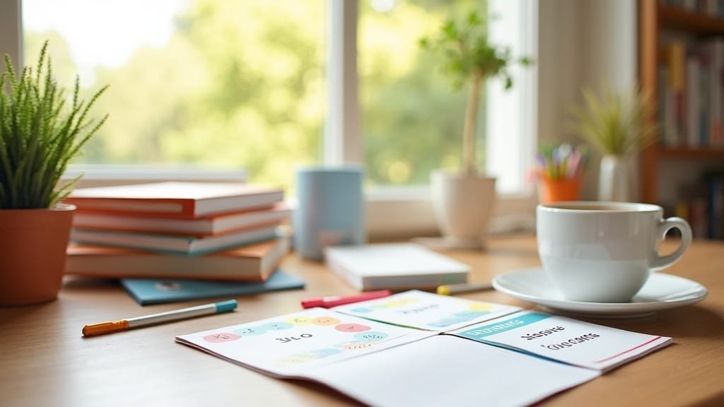 Florida FTC-PEP for Language Tutoring — What the Electives Path Actually Covers (2026) 2 A bright homeschool study corner with French and Spanish flashcards, set up for Florida PEP language tutoring