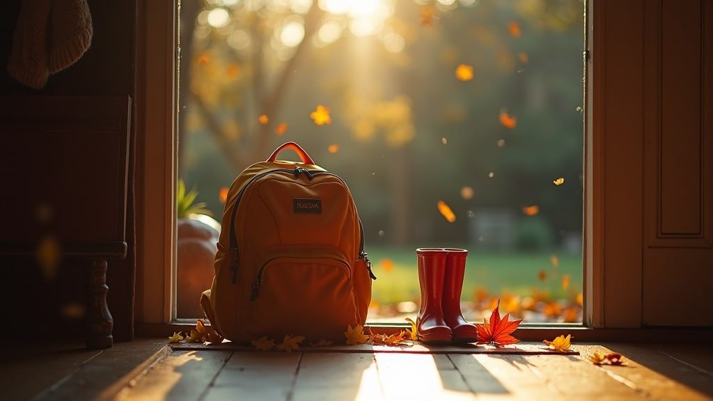 French Immersion vs Core French: What's Actually the Difference? 2 A child's backpack and rain boots by a front door on an autumn morning